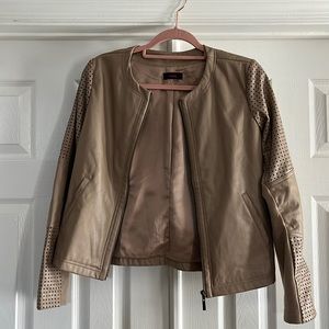 Medium tan patent leather jacket